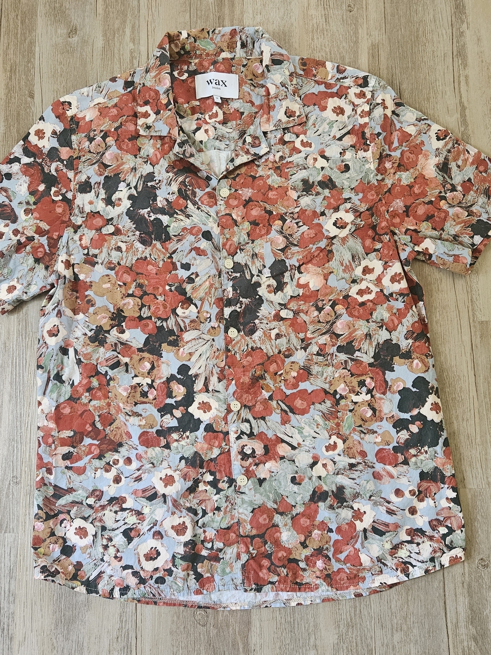 Wax London Men's Didcot Floral Hawaiian Short-Sleeve Button-Down Shirt Medium